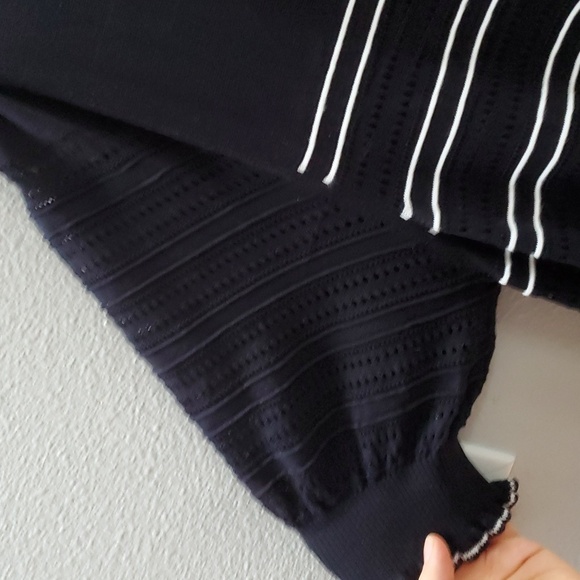 ME+EM cotton stripe Elegant Black Striped maxi dress - Picture 5 of 11